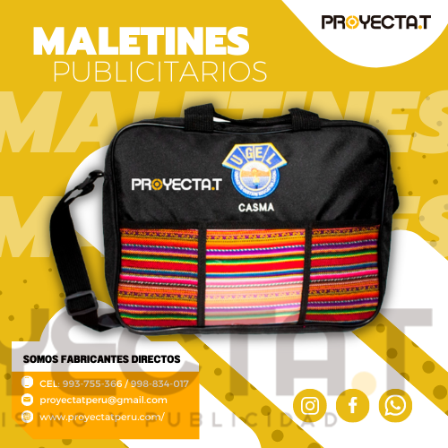 Proyectat Perú - MALETINES PARA CONGRESOS NEGRO TELAR INCA