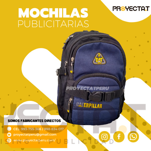 Proyectat Perú - MOCHILAS PUBLICITARIAS  AZUL CAT
