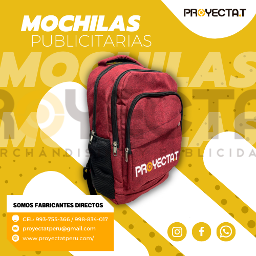 MOCHILAS PARA EMPRESAS  LIMA GUINDA