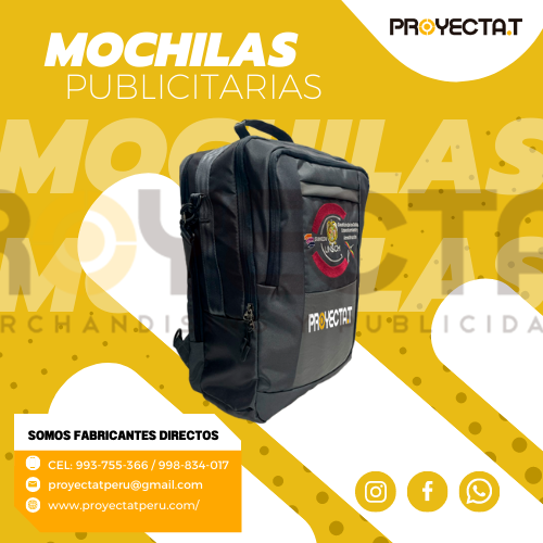 MOCHILA PUBLICITARIA GRIS MULTIFUNCIONAL