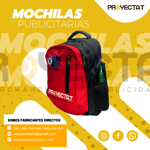 MOCHILA PUBLICITARIA ROJA CON NEGRO